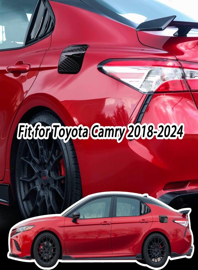 سي كيه إي ملحقات CKE متوافقة مع تويوتا كامري 2024، 2023، 2022، 2021، 2020، 2019، 2018 (لا تناسب موديلات 2025 وما بعدها) - أغطية فتحات تهوية جانبية خلفية للسيارة الرياضية - أسود لامع - Image 2